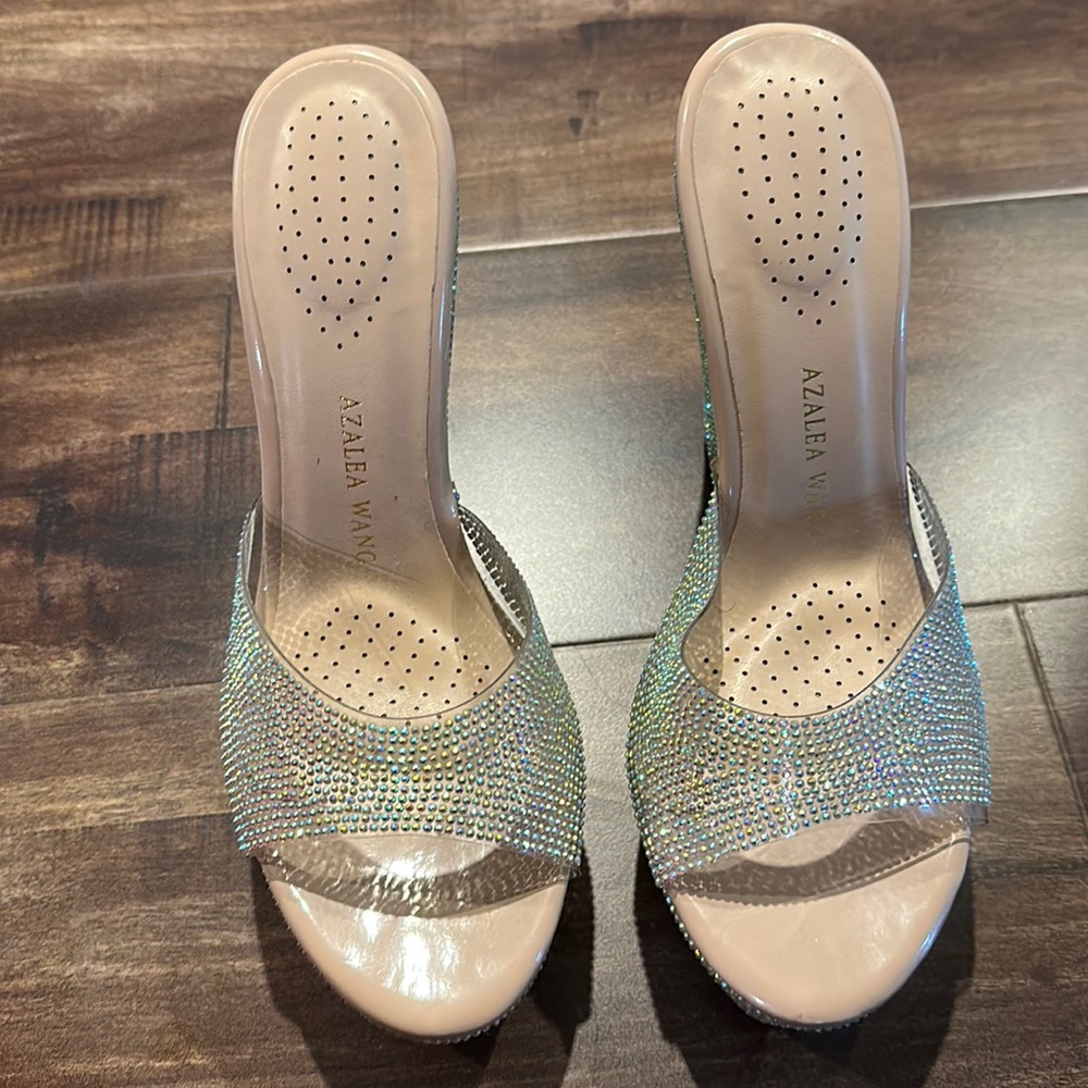 Sparkle wedge crystal node and silver sexy Azalea wang